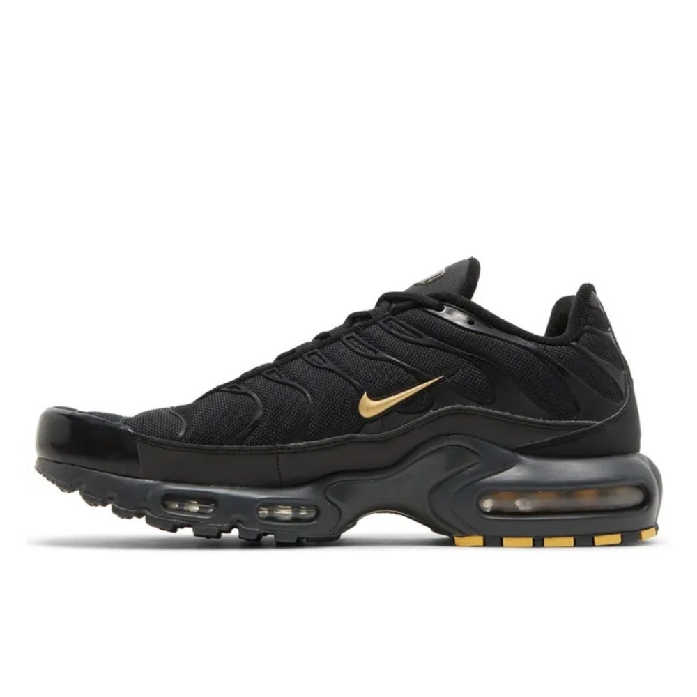Nike Air Plus TN Black Grey Sneakers Gold Details US 6.5Y Woman 8 - Picture 2 of 13